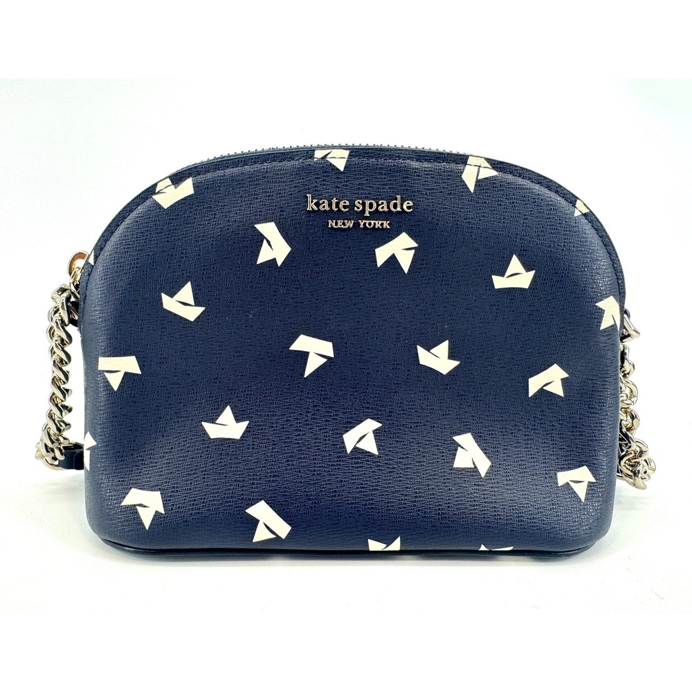 Kate Spade Spencer Paper Sailboats Small Dome Crossbody Navy White Retired NWOT
